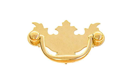 Solid Brass Chippendale Drop Pull ~ 2" On Centers - Non-Lacquered Brass (will patina over time)