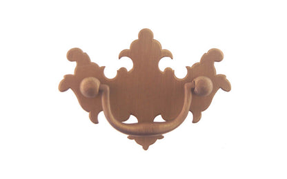 Solid Brass Chippendale Drop Pull ~ 2" On Centers - Antique Brass Finish