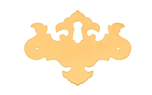 Solid Brass Chippendale Keyhole ~ Non-Lacquered Brass (will patina naturally over time)