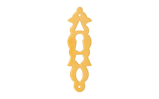Solid Brass Vertical Chippendale Keyhole ~ Non-Lacquered Brass (will patina naturally over time)
