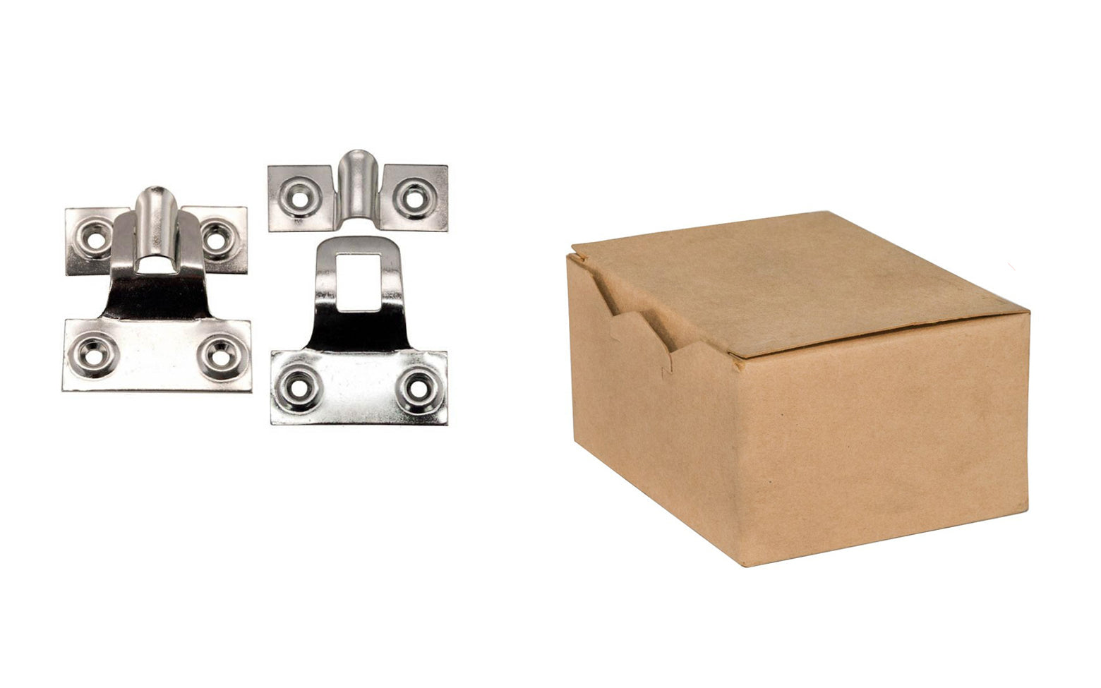 Traditional-style ~ Anti-corrosive zinc-plated steel ~ Great for storm sashes & window screens ~ Hanger set allows storm sashes & screens to be easily removed. Made of zinc-plated steel which helps against corrosion due to weather. Use on sashes hung flush with the casing & or sashes set out of the casing - Made in USA