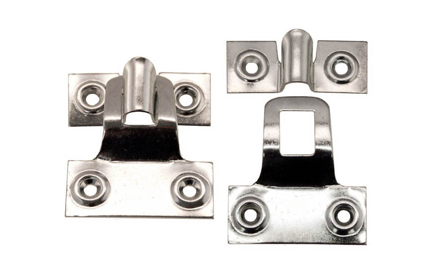 Traditional hangers for storm windows & screens. This hanger set allows storm sashes & screens to be easily removed. The hangers are made of zinc-plated steel which helps against corrosion due to weather. May be used on sashes hung flush with the casing, & or sashes set out of the casing