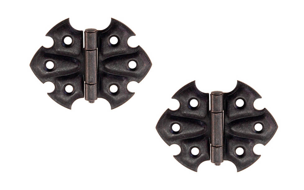 Embossed Ornamental Cabinet Hinges ~ 2-7/16" x 1-7/8" ~ Oil Rubbed Bronze Finish