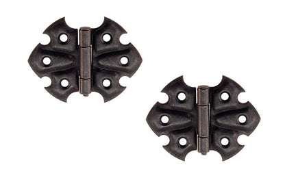 Embossed Ornamental Cabinet Hinges ~ 2-7/16" x 1-7/8" ~ Oil Rubbed Bronze Finish