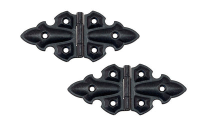 Embossed Ornamental Cabinet Hinges ~ 3-13/16" x 1-3/4" ~ Oil Rubbed Bronze Finish