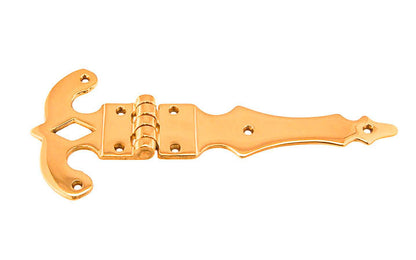 Solid Brass Large Ice Box Hinge ~ Non-Lacquered Brass Finish (will patina naturally over time)