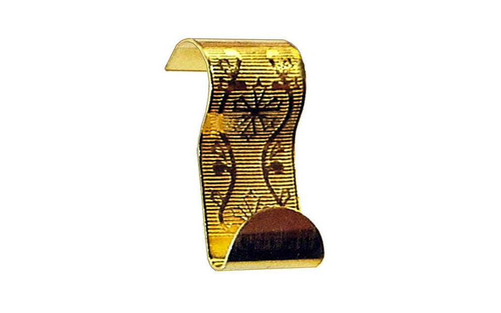 Ornate Brass Picture Moulding Hook ~ Non-Lacquered Brass (will patina naturally over time)