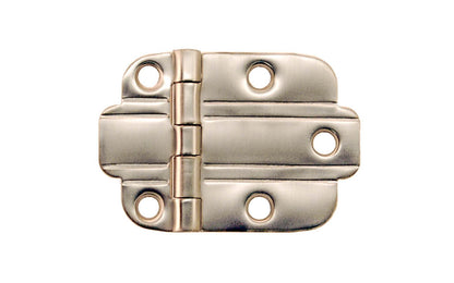 Solid Brass "Art Deco" Hinge ~ Brushed Nickel Finish