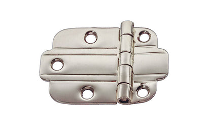Solid Brass "Art Deco" Hinge ~ Polished Nickel Finish