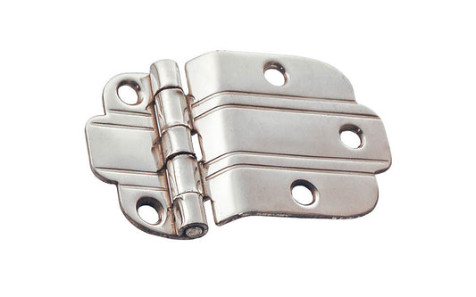 Solid Brass "Art Deco" 3/8" Offset Hinge ~ Polished Nickel Finish