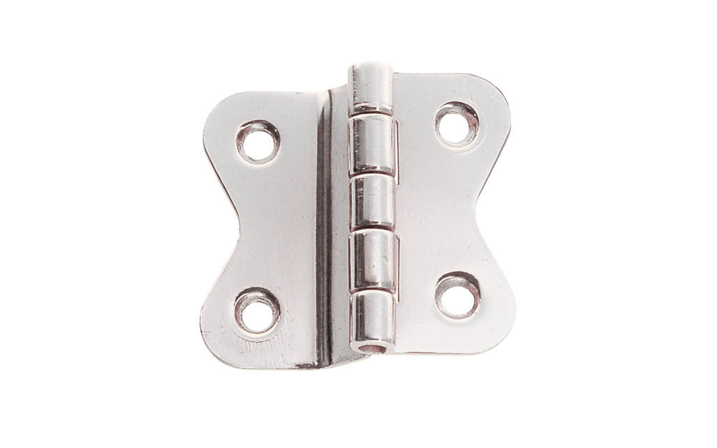Solid Brass 3/8" Offset Butterfly Hinge ~ Polished Nickel Finish