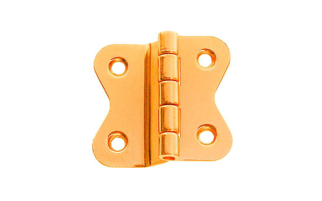 Solid Brass 3/8" Offset Butterfly Hinge ~ Non-Lacquered Brass (will patina naturally over time)