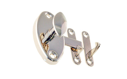 Stamped Brass Oval Latch ~ Polished Nickel Finish