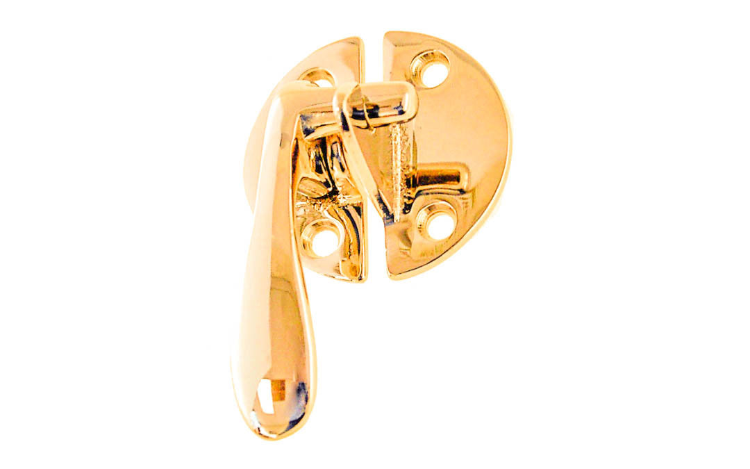 Solid Brass Flush Mount Latch ~ Left Hand ~ Non-Lacquered Brass (will patina naturally over time)