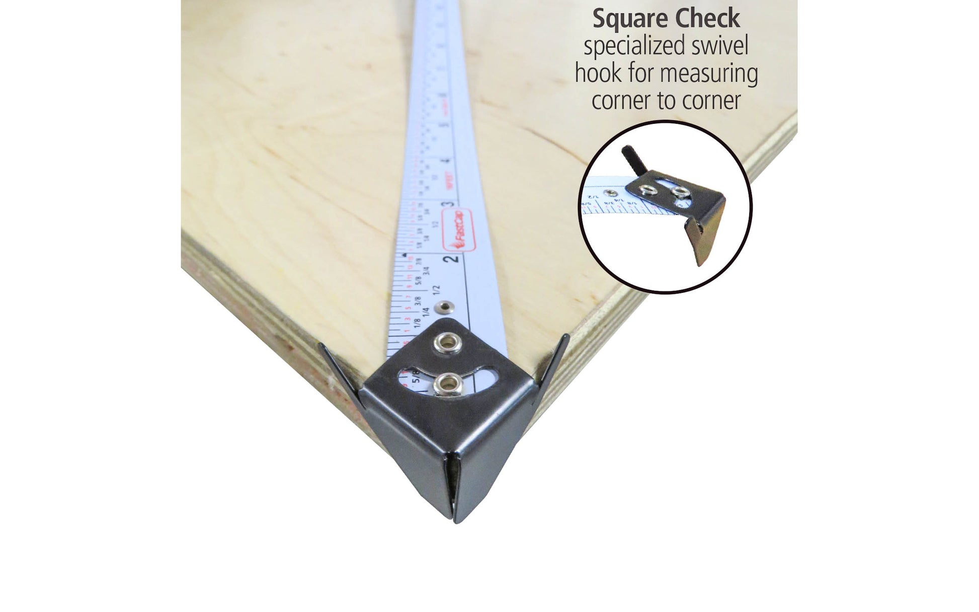FastCap FlatBack Tape Measure ~ 16' - Square Check - Standard ~ 16' - Model No. PSSP-FLAT 16 SQC