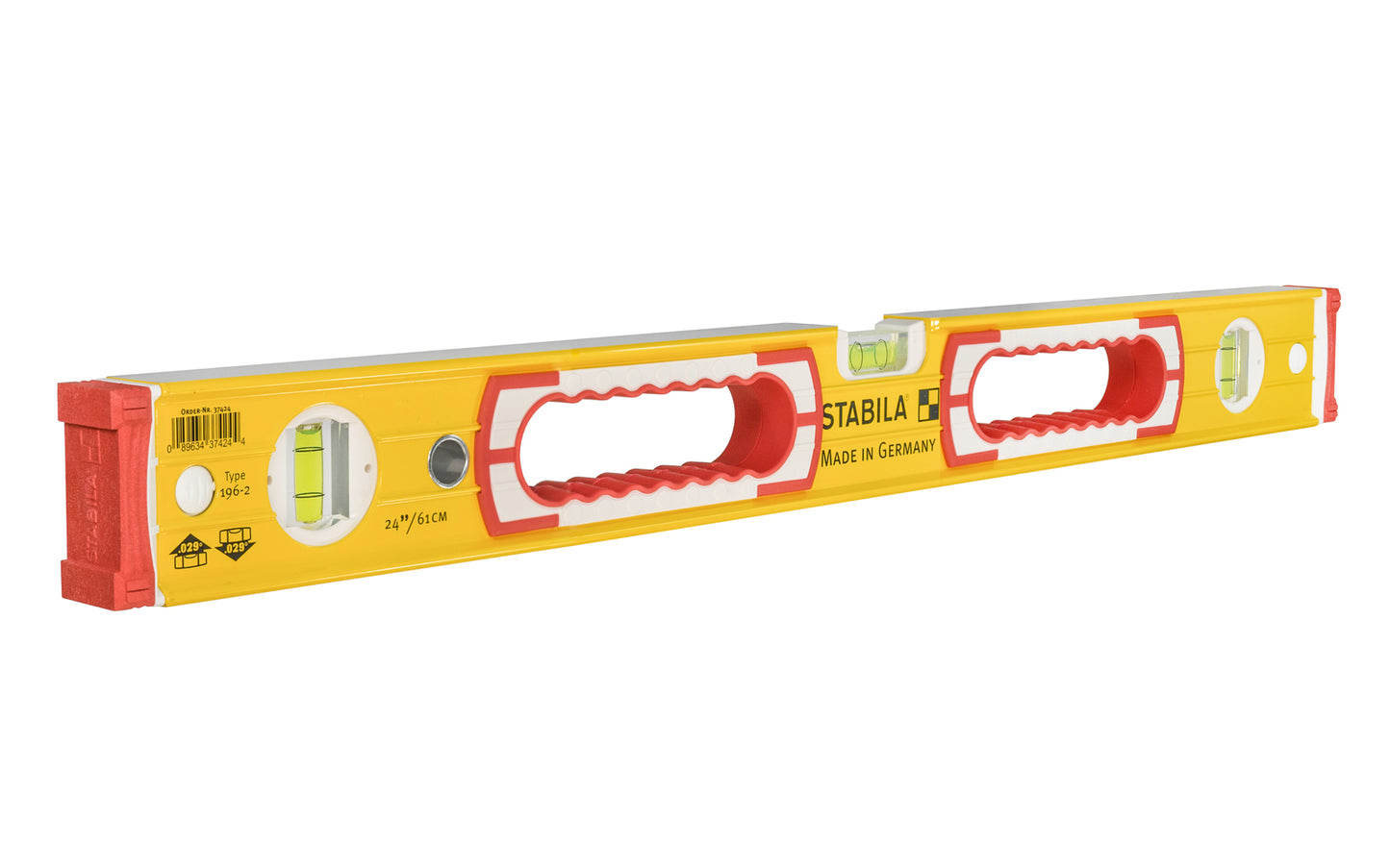 Stabila 24" (61 cm) Heavy Duty Level ~ Type 196-2 - No. 37424 ~ Made in Germany