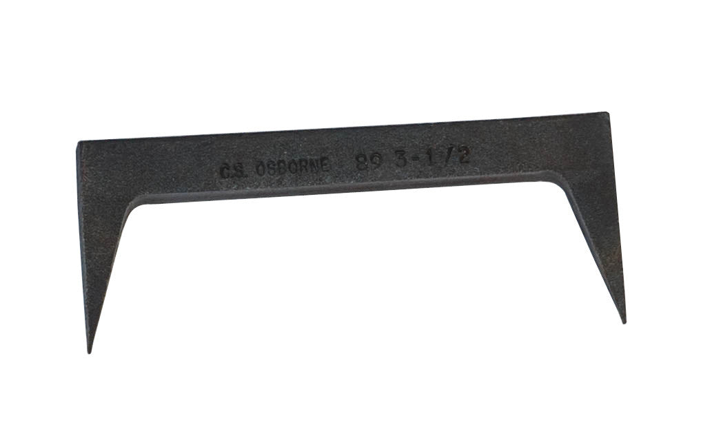 The CS Osborne Pinch Dog ~ 3-1/2" Length is hardened & tempered for long lasting use and holds wood material tightly together. Made in the USA.