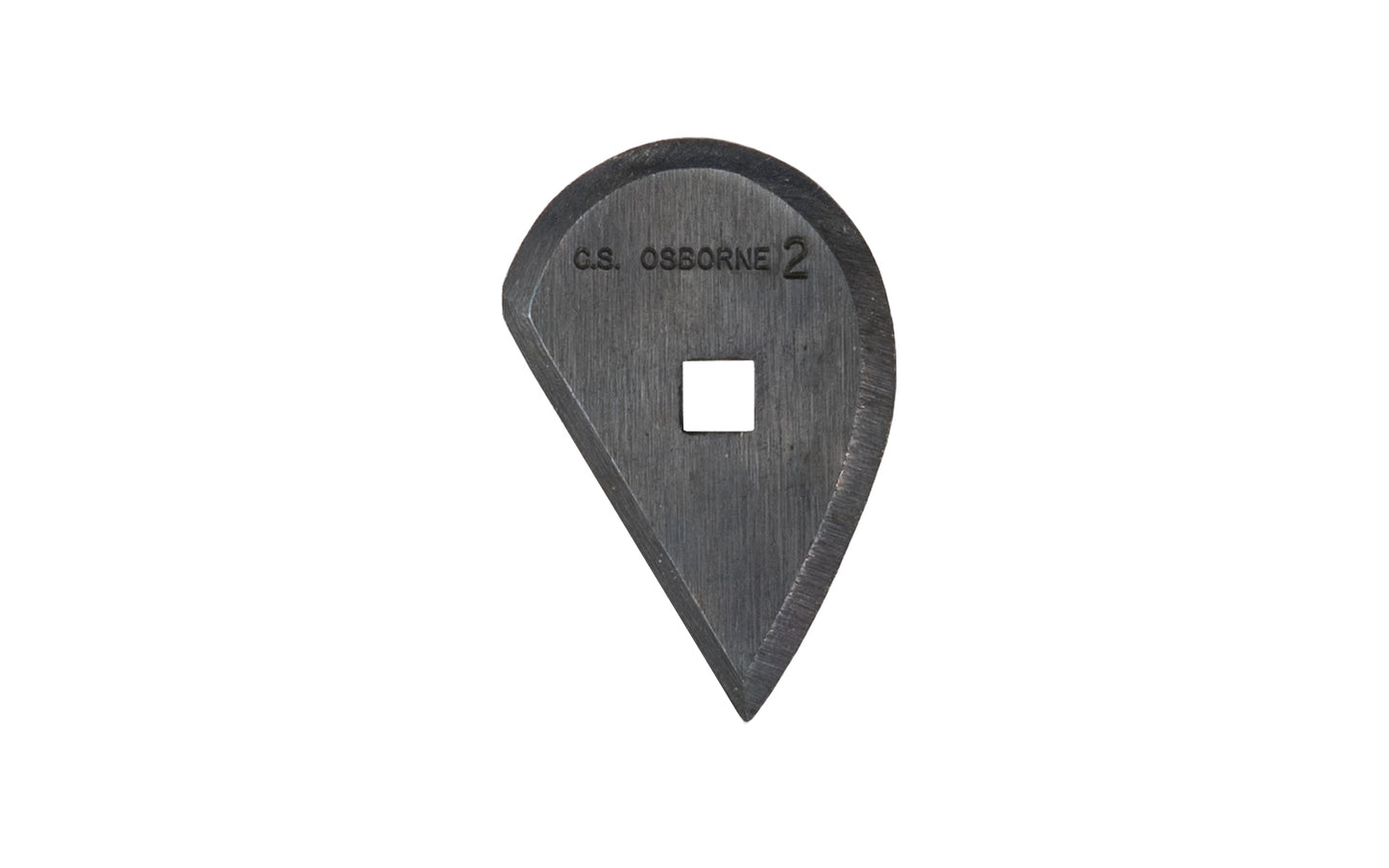 USA-made Shave Hook Scraper Half Oval Blade No. 305-2 made by CS Osborne. The blade is made of carbon steel & is tempered & sharp. It has a special half tear shaped blade. It is a great wood scraper blade for general woodworking & scraping purposes. Excellent for grooves, curves, & crevices. 305-2. Made in USA ~ 096685591247
