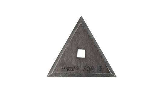 A quality USA-made Shave Hook Scraper Triangle Blade No. 305-3 made by C.S. Osborne. The blade is made of carbon steel & tempered. It has a special triangle shape. It is a great wood scraper blade for general woodworking & scraping purposes. Made in USA ~ 096685591261