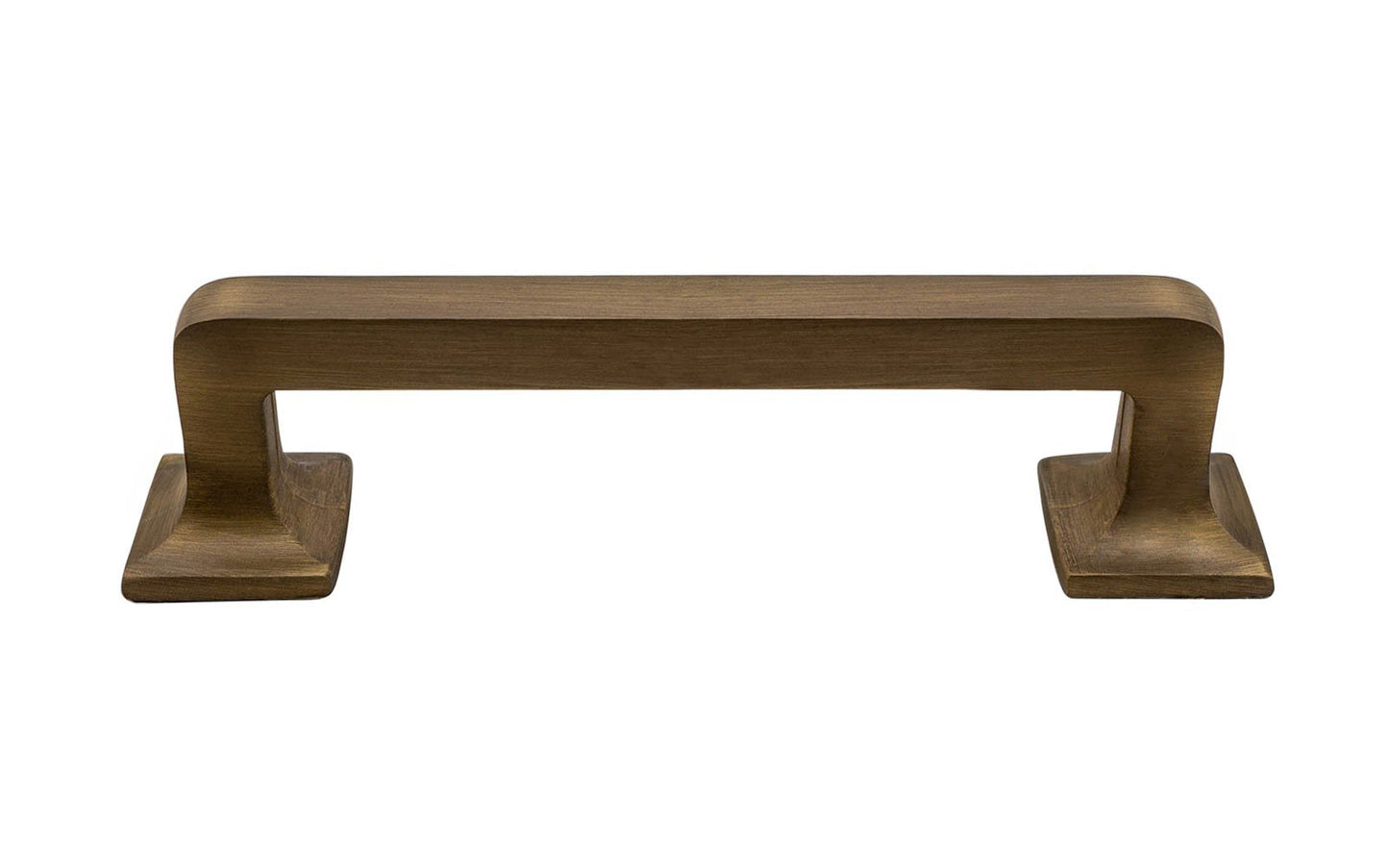 Vintage-style Hardware · Arts & Crafts Style Solid Brass Handle ~ 4" On Centers. Traditional & classic Arts & Crafts style ~ Made of high quality solid brass ~ 4" spacing of screw holes ~ May be mounted horizontally or vertically. Arts and Crafts Style Solid Brass Handle. Antique Brass Finish