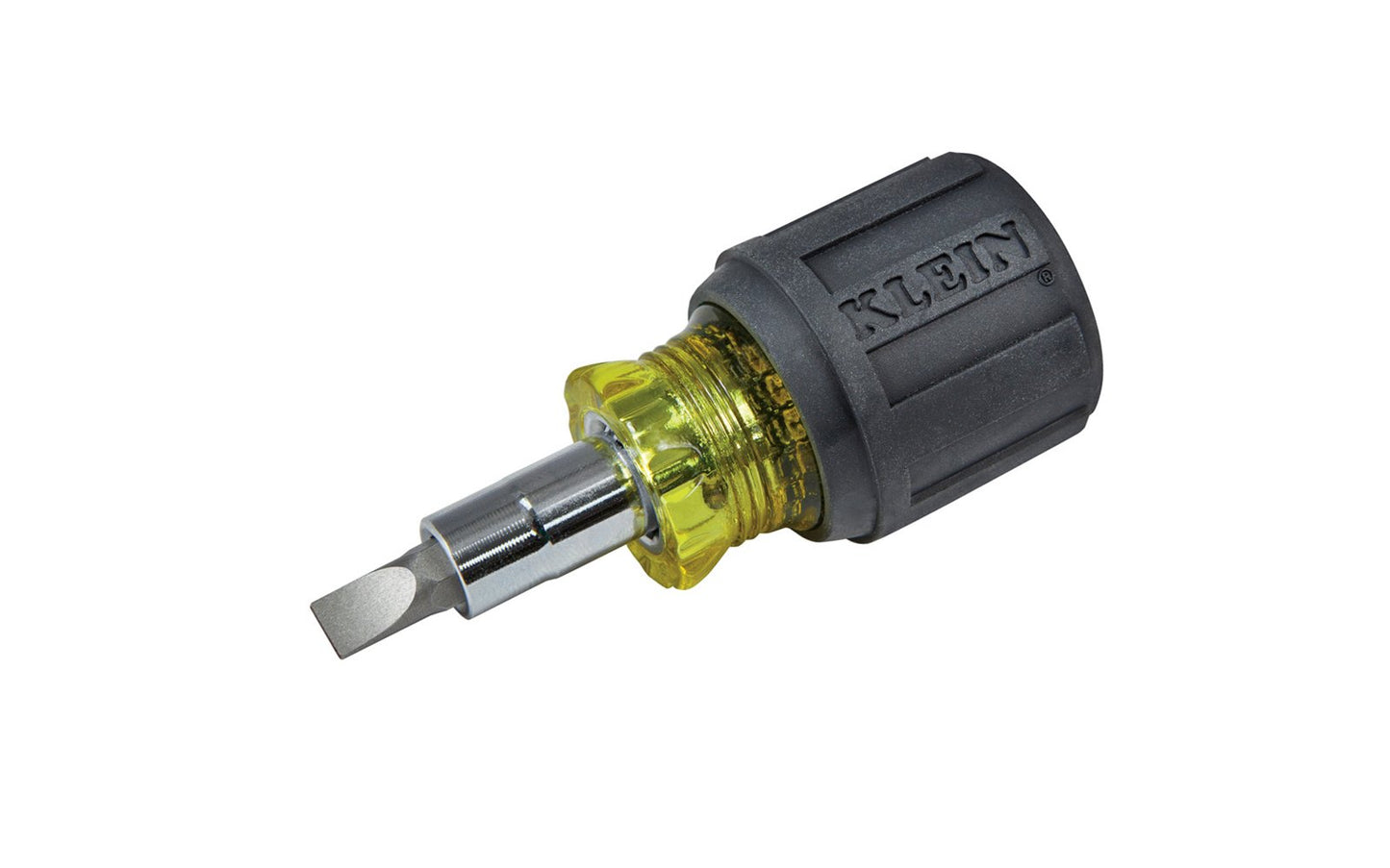 Klein Tools - Model No. 32561 - Made in USA - Cushion-Grip handle for greater torque & comfort - No. 1 Phillips - No. 2 Phillips - 1/4"  Slotted - 3/16"  Slotted - 1/4" Nut Driver - 5/16" Nut Driver - Multi Bit Klein Screwdriver - Nut Driver - Mini Multi-Bit Stubby - Klein Stubby - Stubby Multi - 092644325618