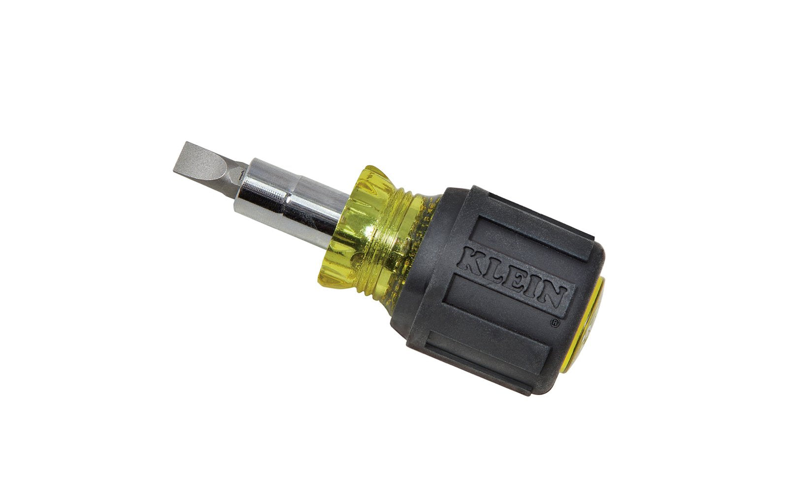 Klein Tools - Model No. 32561 - Made in USA - Cushion-Grip handle for greater torque & comfort - No. 1 Phillips - No. 2 Phillips - 1/4"  Slotted - 3/16"  Slotted - 1/4" Nut Driver - 5/16" Nut Driver - Multi Bit Klein Screwdriver - Nut Driver - Mini Multi-Bit Stubby - Klein Stubby - Stubby Multi - 092644325618