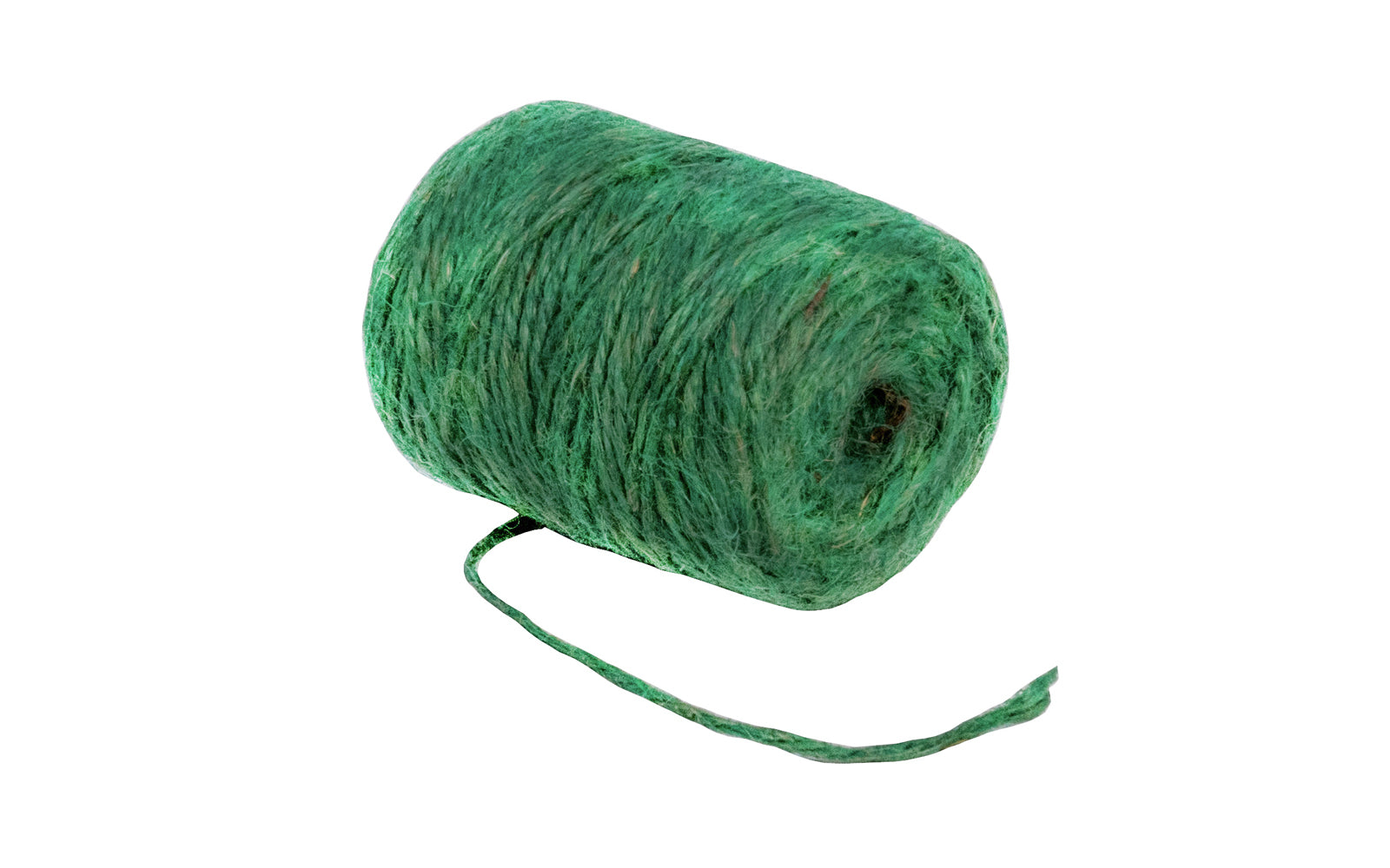 3-Ply Twine Green Natural Jute Fiber - 208'. Biodegradable, low stretch twine with no added chemicals. Ideal for gardening, arts & crafts projects, wrapping gifts, & other general household applications. Green color. Working load limit is 5 lbs. 3 Ply Natural Jute Fiber