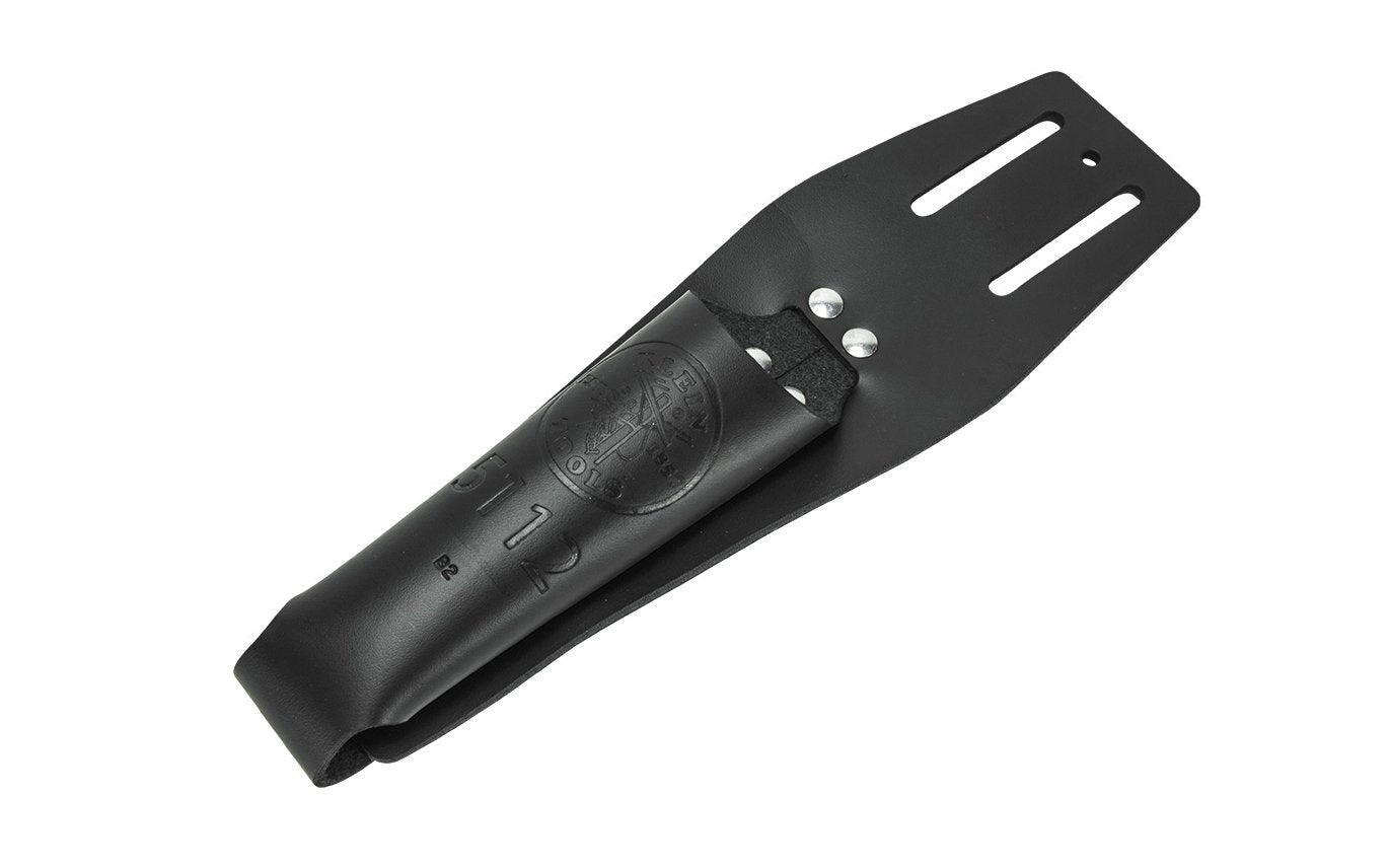 Klein Leather Pliers Holder - Closed Bottom - 5112 - Made in USA ~ Slotted to fit belts up to 2" wide ~ Riveted leather construction for long life - Pockets for 7", 8" or 9" side-cutting pliers  - Closed bottom prevents nose of pliers from protruding & wearing or tearing your clothes - Leather Tool Pouch Holder - Model 5112