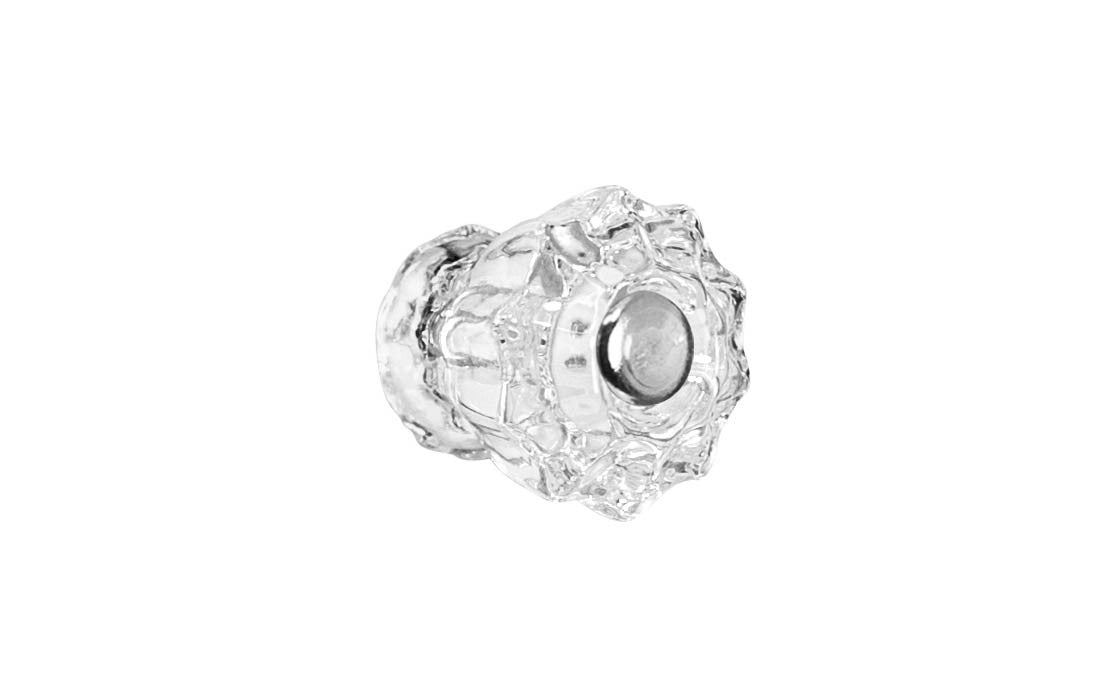 Vintage-style Hardware · Classic & original-style fluted glass cabinet knob with a silver pan head thru-bolt. Made of genuine glass. Crystal Clear color glass. Includes a silver pan thru-bolt. Reproduction fluted classic glass knob. Traditional fluted glass knob. 1" Diameter