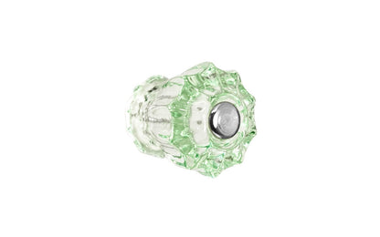 Vintage-style Hardware · Classic & original-style fluted glass cabinet knob with a silver pan head thru-bolt. Made of genuine glass. Depression Green color glass. Includes a silver pan thru-bolt. Reproduction fluted classic glass knob. Traditional fluted glass knob. 1" Diameter