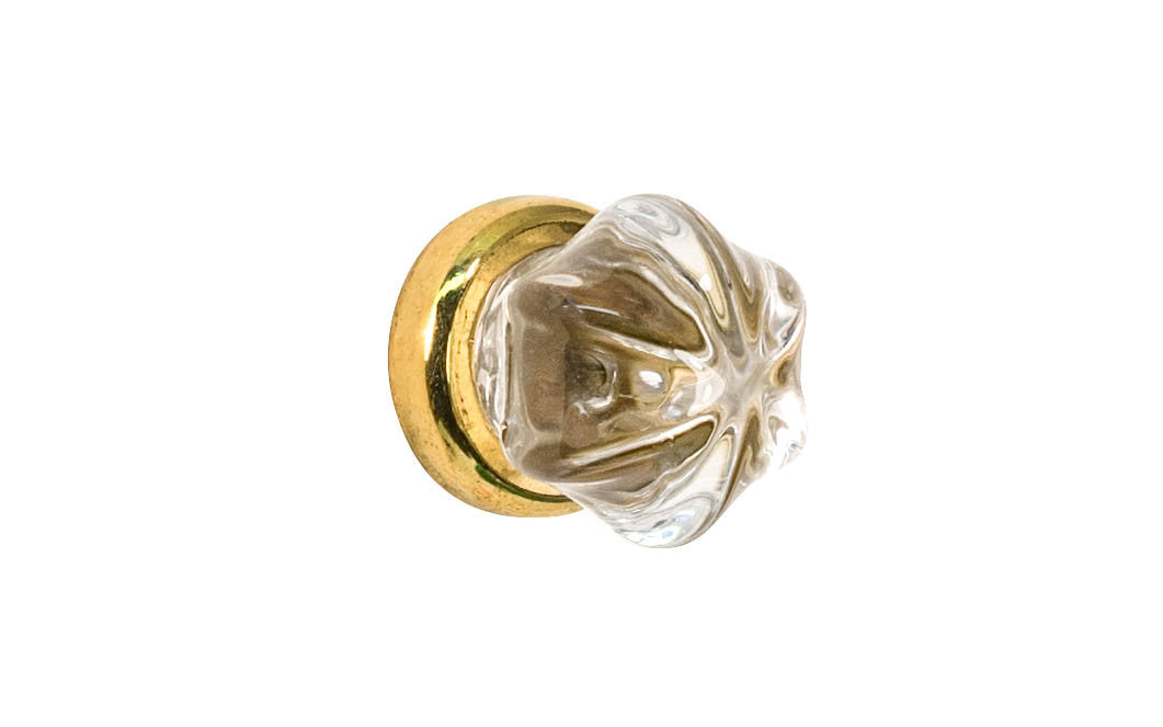 Star-Shaped Glass Knob ~ Clear ~ 1" Diameter