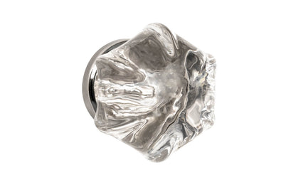 Star-Shaped Glass Knob ~ Clear ~ 1-7/8" Diameter