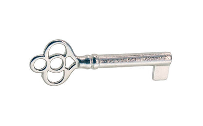 Skeleton Key ~ 1/4" x 1/4" Bit ~ Polished Nickel Finish