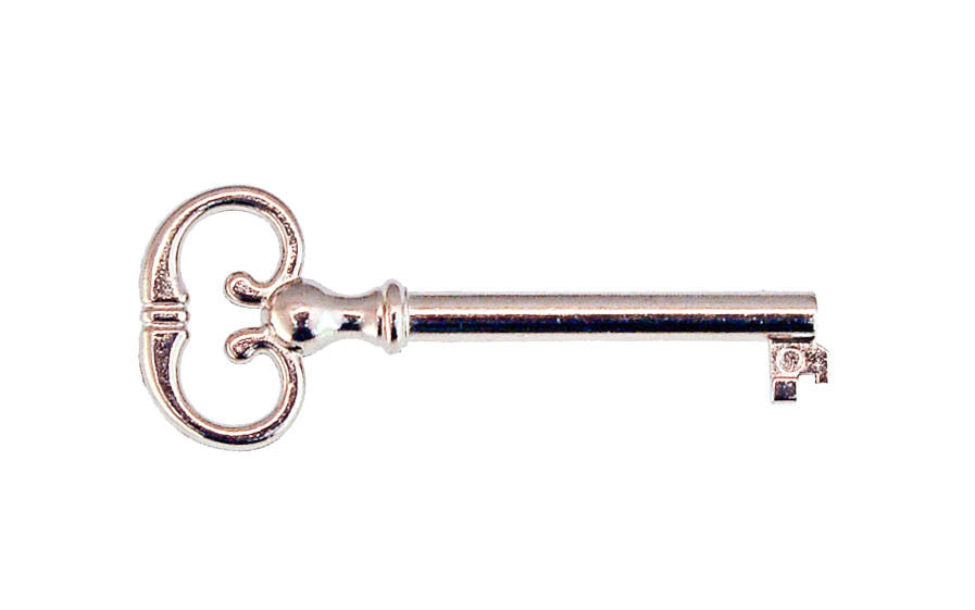 Skeleton Key ~ 1/4" x 1/4" Bit ~ Polished Nickel Finish