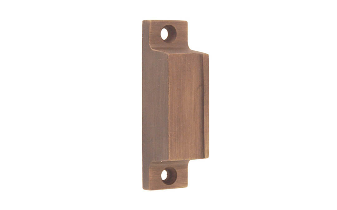 Solid Brass Box Strike for Screen Door Latch ~ Antique Brass Finish