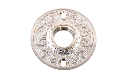 Solid Brass Floral-Style Rosette ~ Polished Nickel Finish