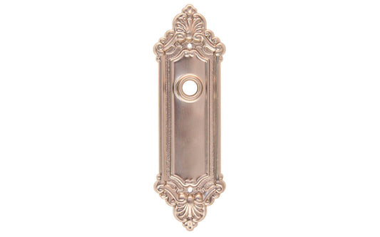 Ornate Brass Escutcheon Door Plate ~ Brushed Nickel Finish