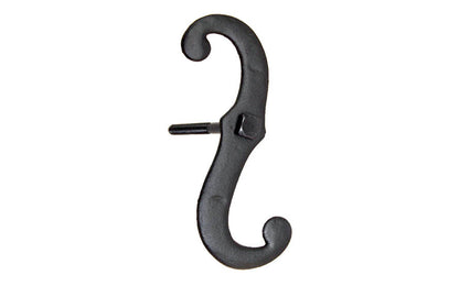 Black Finish Cast Iron Shutter Dog ~ 6" Long Length Vintage-style Hardware · Traditional & classic ~ Made of cast iron ~ Reversible for right or left ~ Powder-coated finish will resist corrosion due to weather 