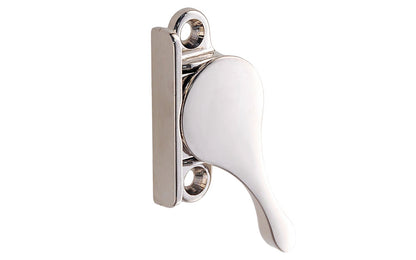 Vintage-style Hardware. Classic & traditional sash stay is designed to hold open windows at any height. The sash holder applies pressure to a window jamb & prevents the window from dropping closed. Great for allowing inside some fresh air without opening the windows completely. Reversible for right or left applications. Solid Brass Material. Polished Nickel Finish