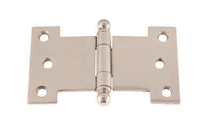Solid Brass Ball-Tip Parliament Hinge ~ 4" x 2-1/2" ~ Polished Nickel Finish