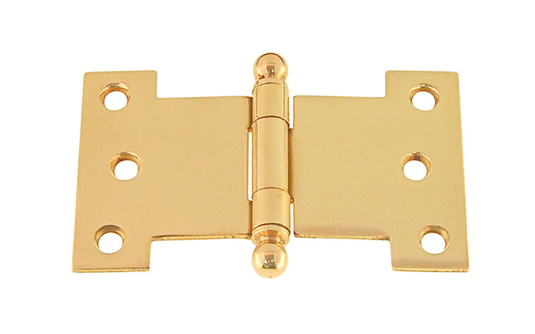 Solid Brass Ball-Tip Parliament Hinge ~ 4" x 2-1/2" ~ Non-Lacquered Brass (will patina over time)