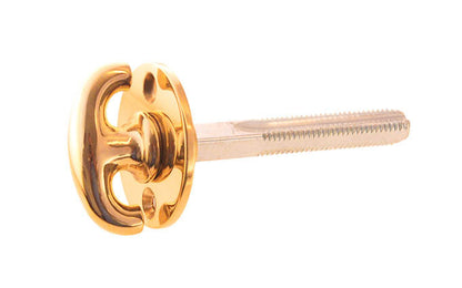 Closet Spindle with Thumb Turn ~ 2-1/2" Length ~ Non-Lacquered Brass (will patina naturally over time)