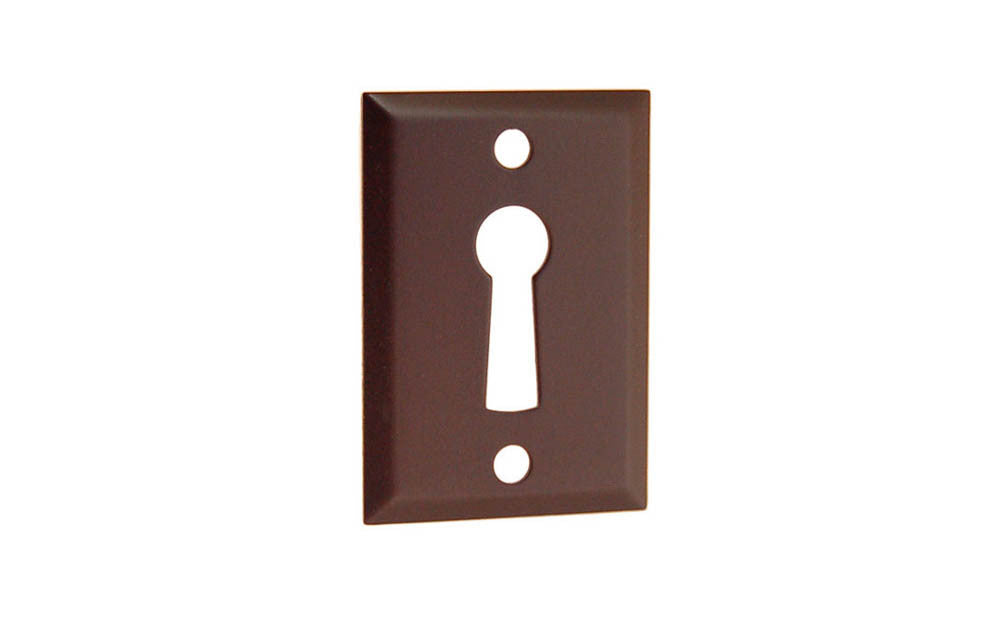 Classic Brass Rectangle Keyhole ~ Oil Rubbed Bronze Finish ~ Vintage-style Hardware · Traditional & classic ~ Made of quality stamped brass material ~ Traditional style with bevelled edges 