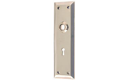 Solid Brass Escutcheon Door Plate with Keyhole ~ Polished Nickel Finish