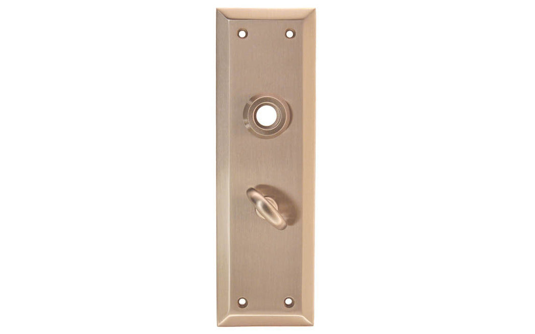 Solid Brass Escutcheon Door Plate with Thumb Turn ~ Brushed Nickel Finish