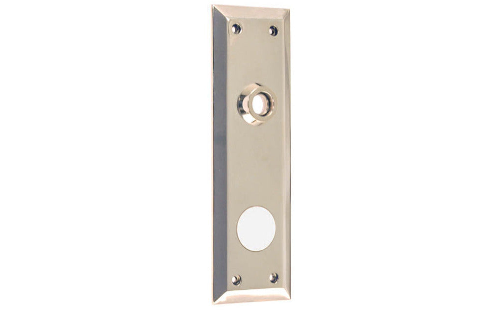 Solid Brass Escutcheon Keyway Cylinder Door Plate ~ Polished Nickel Finish