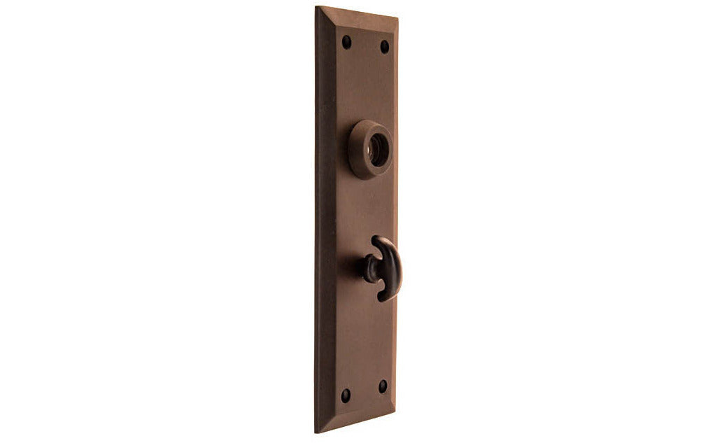 Solid Brass Escutcheon Door Plate with Thumb Turn ~ Oil Rubbed Bronze Finish