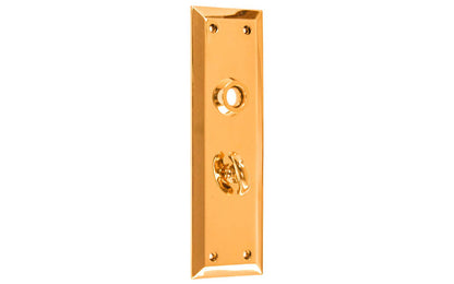 Solid Brass Escutcheon Door Plate with Thumb Turn ~ Non-Lacquered Brass (will patina naturally over time)
