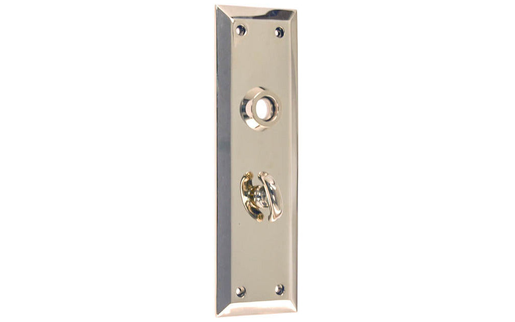 Solid Brass Escutcheon Door Plate with Thumb Turn ~ Polished Nickel Finish