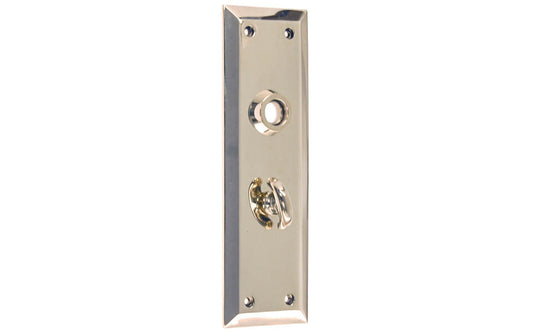Solid Brass Escutcheon Door Plate with Thumb Turn ~ Polished Nickel Finish